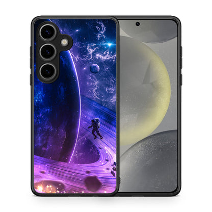 Θήκη Samsung Galaxy S25 Lost Astronaut από τη Smartfits με σχέδιο στο πίσω μέρος και μαύρο περίβλημα | Samsung Galaxy S25 Lost Astronaut case with colorful back and black bezels