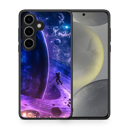 Θήκη Samsung Galaxy S25 Lost Astronaut από τη Smartfits με σχέδιο στο πίσω μέρος και μαύρο περίβλημα | Samsung Galaxy S25 Lost Astronaut case with colorful back and black bezels