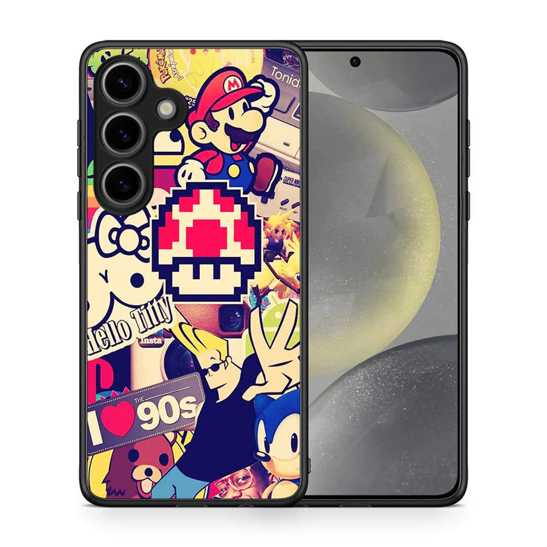 Θήκη Samsung Galaxy S25 Love The 90s από τη Smartfits με σχέδιο στο πίσω μέρος και μαύρο περίβλημα | Samsung Galaxy S25 Love The 90s case with colorful back and black bezels