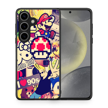 Θήκη Samsung Galaxy S25 Love The 90s από τη Smartfits με σχέδιο στο πίσω μέρος και μαύρο περίβλημα | Samsung Galaxy S25 Love The 90s case with colorful back and black bezels