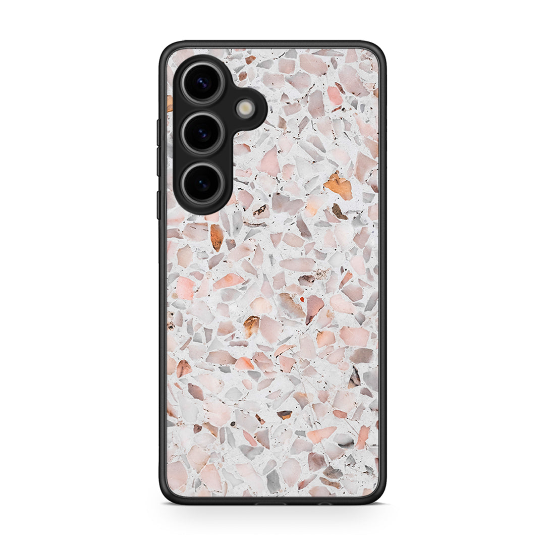 Samsung Galaxy S25 Marble Terrazzo θήκη από τη Smartfits με σχέδιο στο πίσω μέρος και μαύρο περίβλημα | Smartphone case with colorful back and black bezels by Smartfits