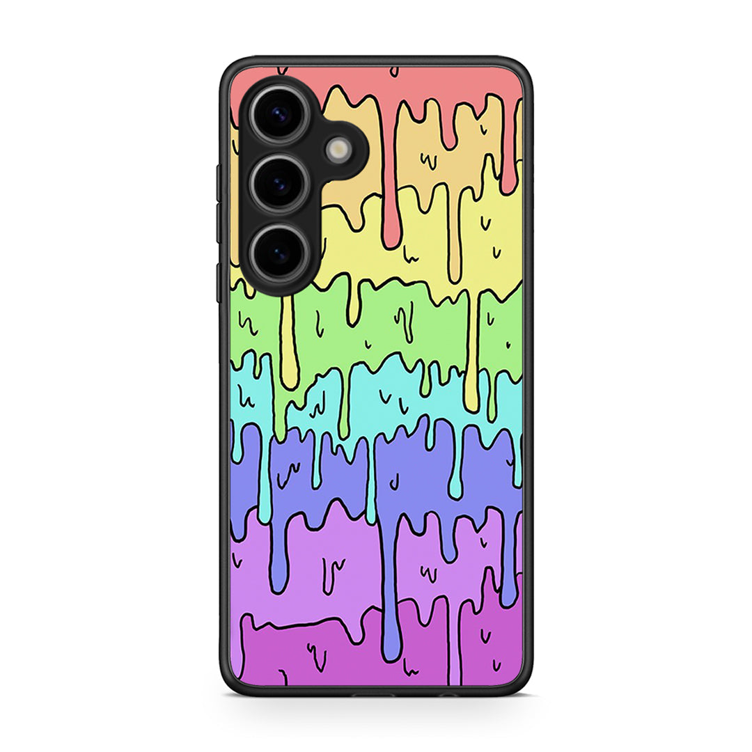 Samsung Galaxy S25 Melting Rainbow θήκη από τη Smartfits με σχέδιο στο πίσω μέρος και μαύρο περίβλημα | Smartphone case with colorful back and black bezels by Smartfits
