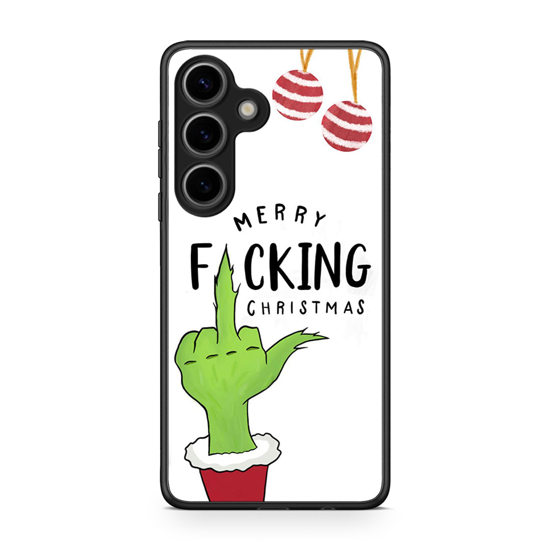 Samsung Galaxy S25 Merry F Xmas θήκη από τη Smartfits με σχέδιο στο πίσω μέρος και μαύρο περίβλημα | Smartphone case with colorful back and black bezels by Smartfits