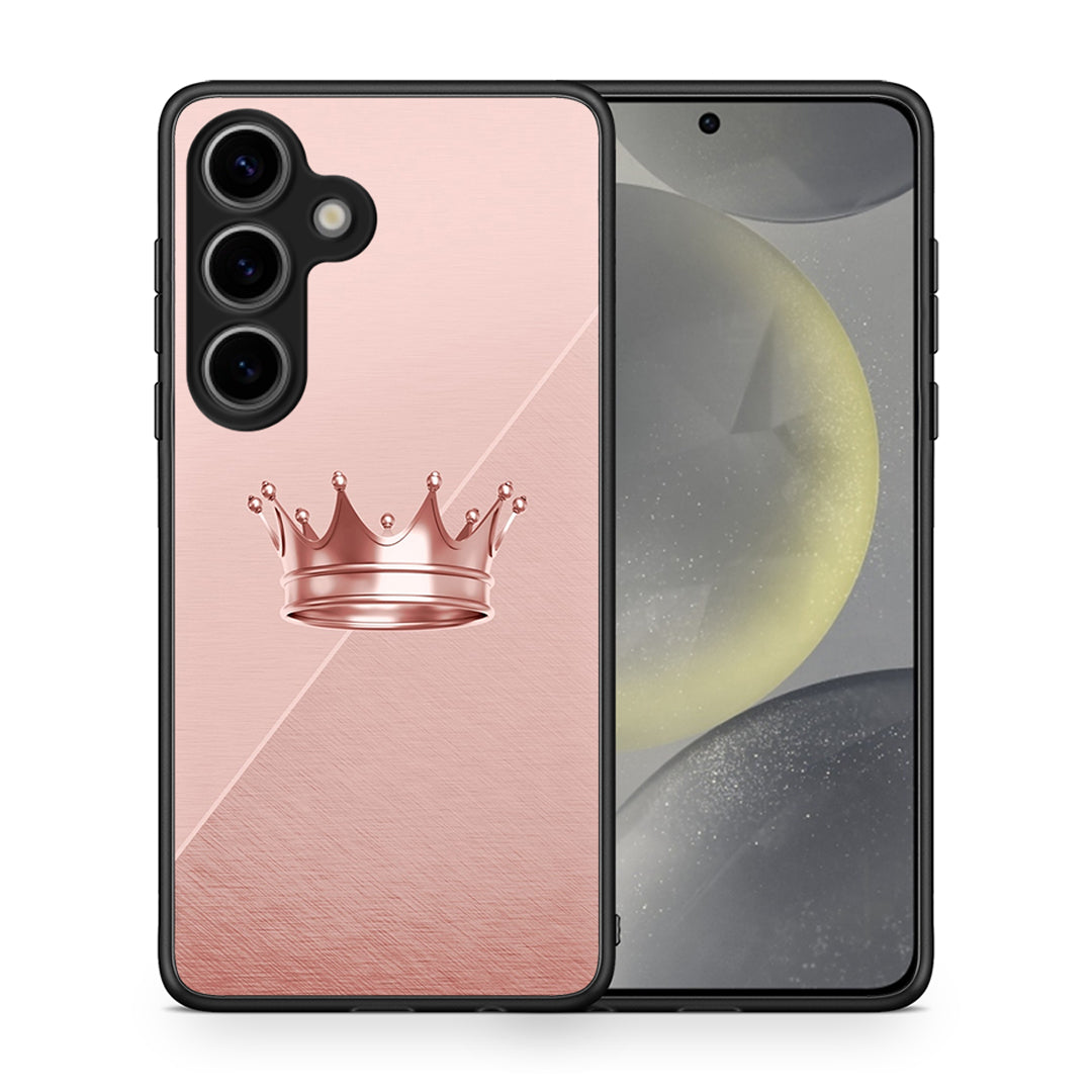 Θήκη Samsung Galaxy S25 Crown Minimal από τη Smartfits με σχέδιο στο πίσω μέρος και μαύρο περίβλημα | Samsung Galaxy S25 Crown Minimal case with colorful back and black bezels