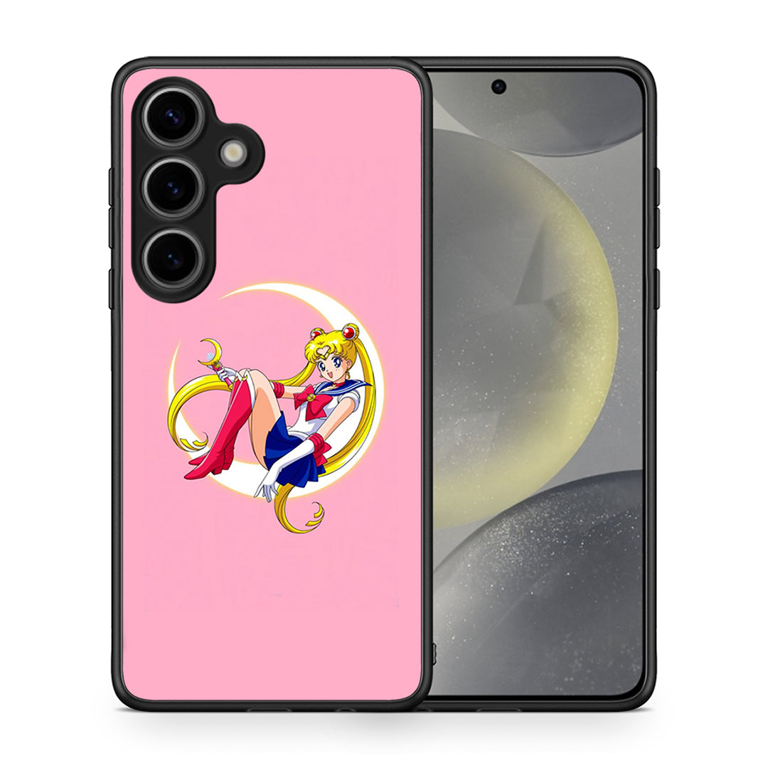 Θήκη Samsung Galaxy S25 Moon Girl από τη Smartfits με σχέδιο στο πίσω μέρος και μαύρο περίβλημα | Samsung Galaxy S25 Moon Girl case with colorful back and black bezels
