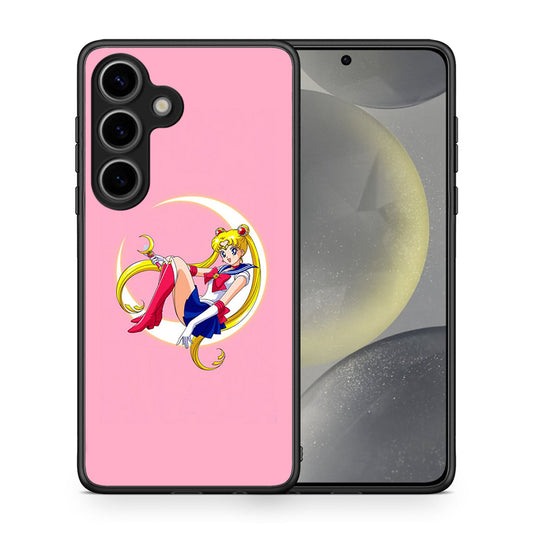 Θήκη Samsung Galaxy S25 Moon Girl από τη Smartfits με σχέδιο στο πίσω μέρος και μαύρο περίβλημα | Samsung Galaxy S25 Moon Girl case with colorful back and black bezels