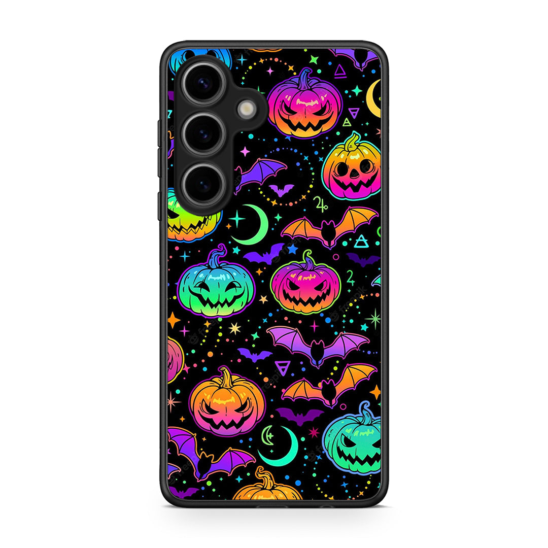 Samsung Galaxy S25 Neon Halloween θήκη από τη Smartfits με σχέδιο στο πίσω μέρος και μαύρο περίβλημα | Smartphone case with colorful back and black bezels by Smartfits