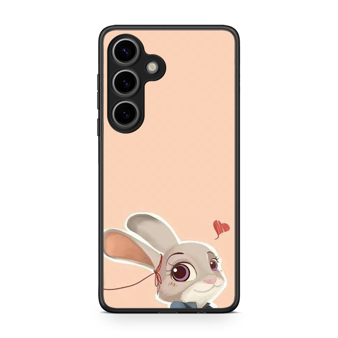 Samsung Galaxy S25 Nick Wilde And Judy Hopps Love 2 θήκη από τη Smartfits με σχέδιο στο πίσω μέρος και μαύρο περίβλημα | Smartphone case with colorful back and black bezels by Smartfits