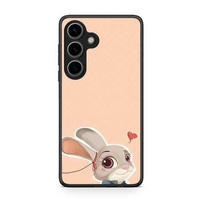 Samsung Galaxy S25 Nick Wilde And Judy Hopps Love 2 θήκη από τη Smartfits με σχέδιο στο πίσω μέρος και μαύρο περίβλημα | Smartphone case with colorful back and black bezels by Smartfits