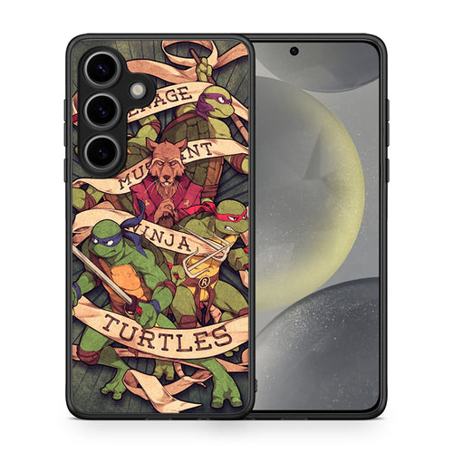 Θήκη Samsung Galaxy S25 Ninja Turtles από τη Smartfits με σχέδιο στο πίσω μέρος και μαύρο περίβλημα | Samsung Galaxy S25 Ninja Turtles case with colorful back and black bezels