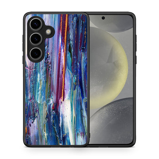 Θήκη Samsung Galaxy S25 Winter Paint από τη Smartfits με σχέδιο στο πίσω μέρος και μαύρο περίβλημα | Samsung Galaxy S25 Winter Paint case with colorful back and black bezels