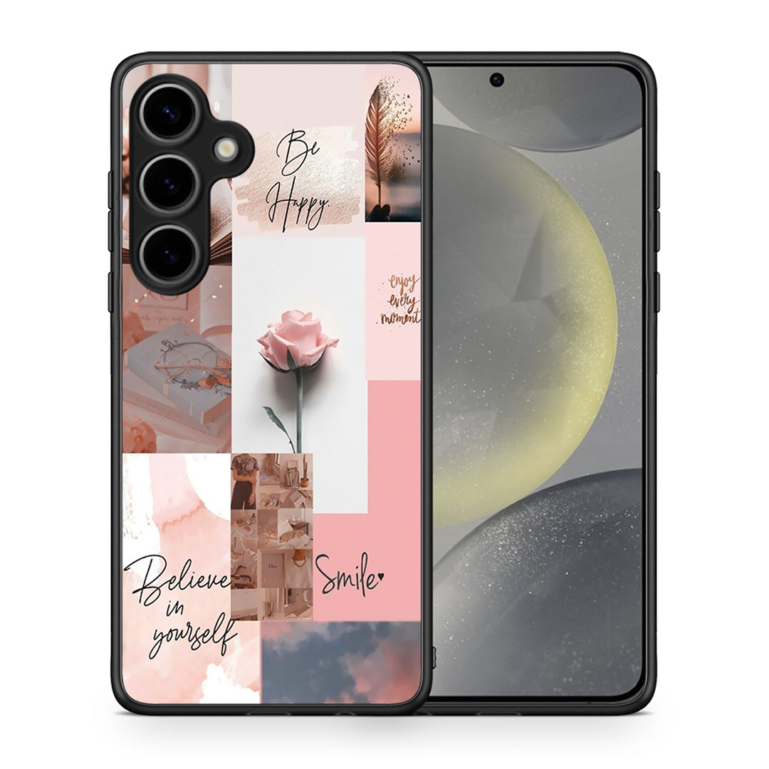 Θήκη Samsung Galaxy S25 Plus Aesthetic Collage από τη Smartfits με σχέδιο στο πίσω μέρος και μαύρο περίβλημα | Samsung Galaxy S25 Plus Aesthetic Collage case with colorful back and black bezels