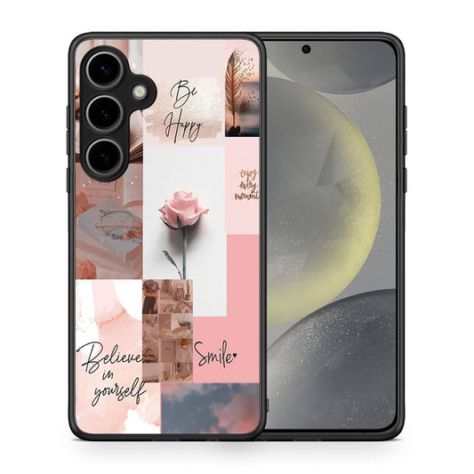 Θήκη Samsung Galaxy S25 Plus Aesthetic Collage από τη Smartfits με σχέδιο στο πίσω μέρος και μαύρο περίβλημα | Samsung Galaxy S25 Plus Aesthetic Collage case with colorful back and black bezels