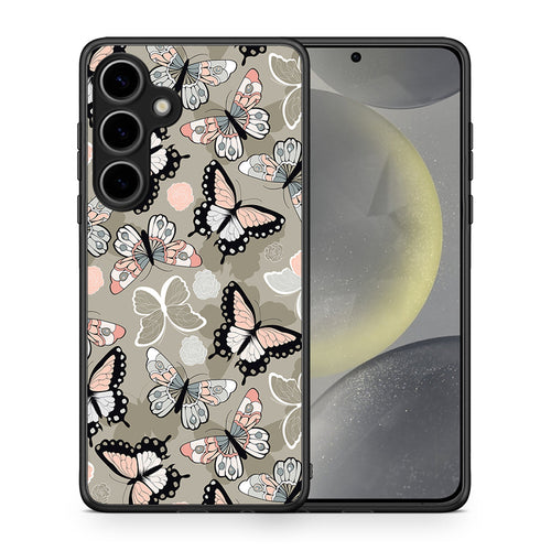 Θήκη Samsung Galaxy S25 Plus Butterflies Boho από τη Smartfits με σχέδιο στο πίσω μέρος και μαύρο περίβλημα | Samsung Galaxy S25 Plus Butterflies Boho case with colorful back and black bezels
