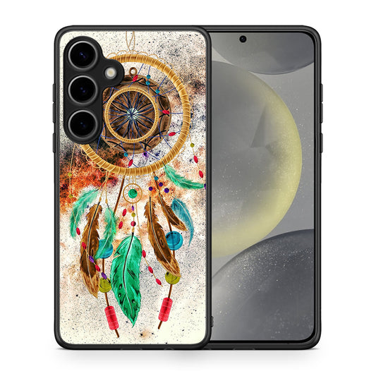 Θήκη Samsung Galaxy S25 Plus DreamCatcher Boho από τη Smartfits με σχέδιο στο πίσω μέρος και μαύρο περίβλημα | Samsung Galaxy S25 Plus DreamCatcher Boho case with colorful back and black bezels