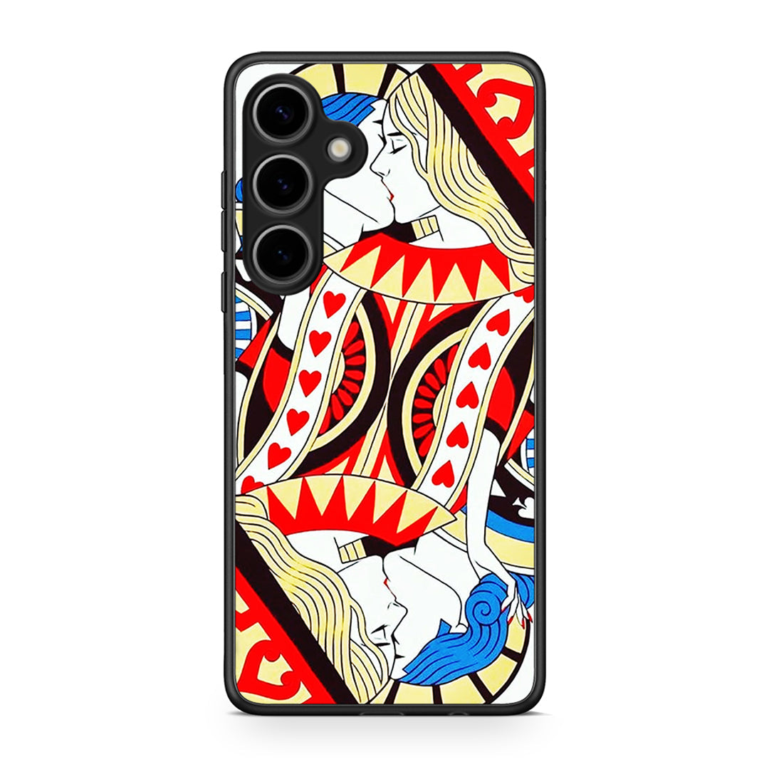 Samsung Galaxy S25 Plus Card Love θήκη από τη Smartfits με σχέδιο στο πίσω μέρος και μαύρο περίβλημα | Smartphone case with colorful back and black bezels by Smartfits