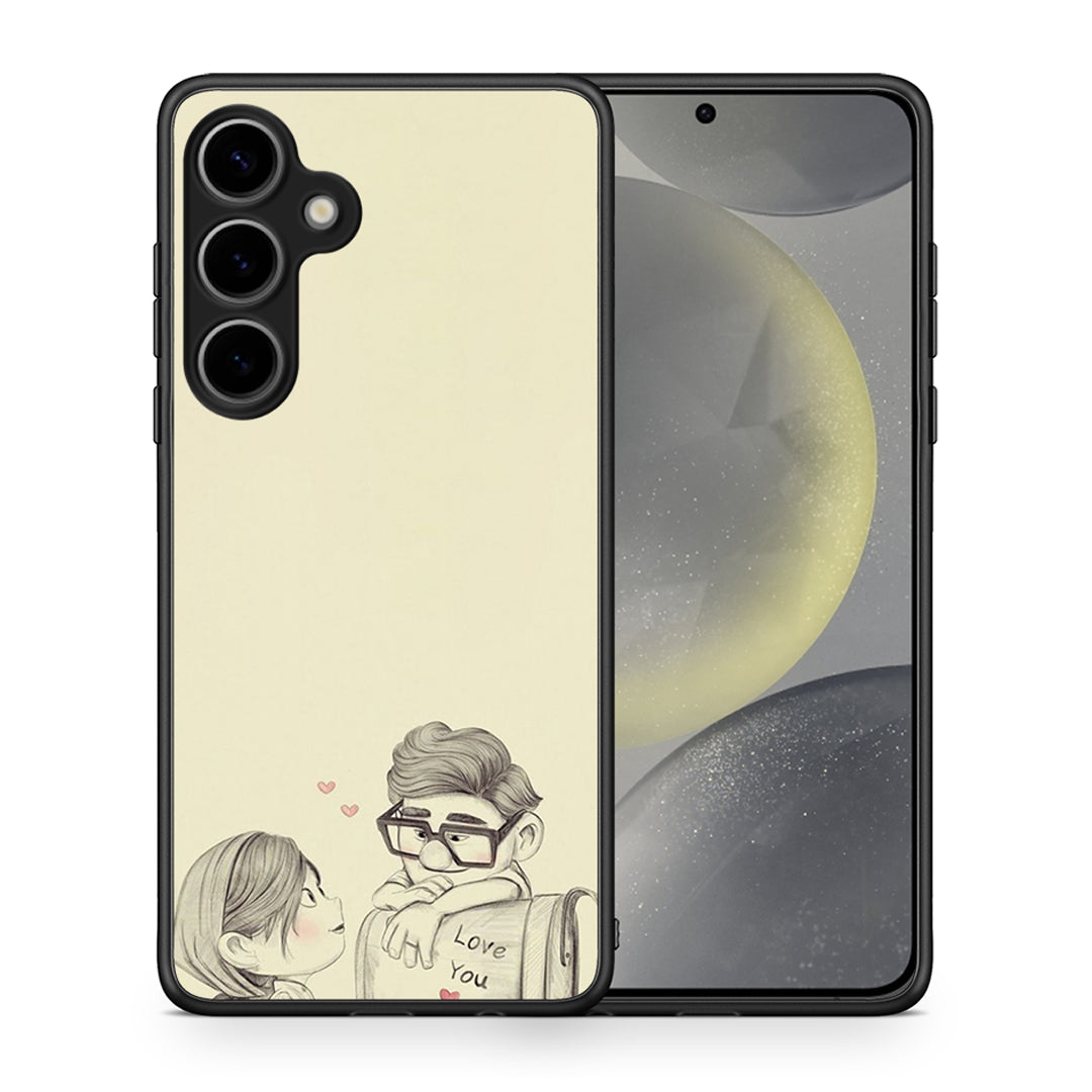 Θήκη Samsung Galaxy S25 Plus Carl And Ellie από τη Smartfits με σχέδιο στο πίσω μέρος και μαύρο περίβλημα | Samsung Galaxy S25 Plus Carl And Ellie case with colorful back and black bezels