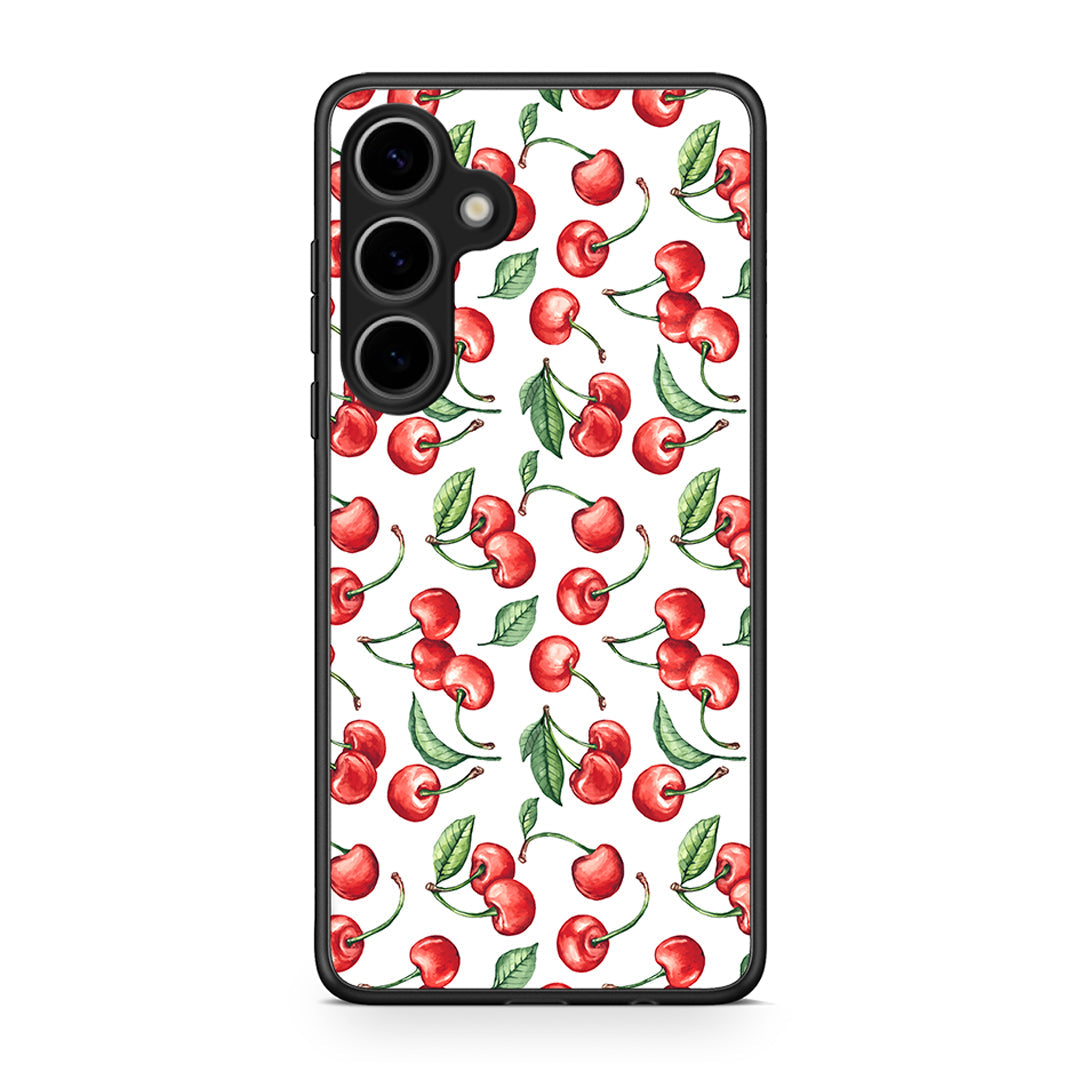 Samsung Galaxy S25 Plus Cherry Summer θήκη από τη Smartfits με σχέδιο στο πίσω μέρος και μαύρο περίβλημα | Smartphone case with colorful back and black bezels by Smartfits