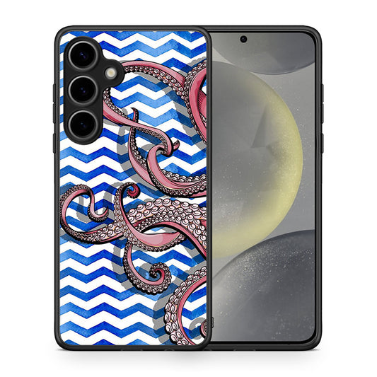 Θήκη Samsung Galaxy S25 Plus Chevron Devilfish από τη Smartfits με σχέδιο στο πίσω μέρος και μαύρο περίβλημα | Samsung Galaxy S25 Plus Chevron Devilfish case with colorful back and black bezels