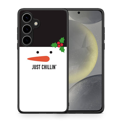 Θήκη Samsung Galaxy S25 Plus Christmas Chillin από τη Smartfits με σχέδιο στο πίσω μέρος και μαύρο περίβλημα | Samsung Galaxy S25 Plus Christmas Chillin case with colorful back and black bezels