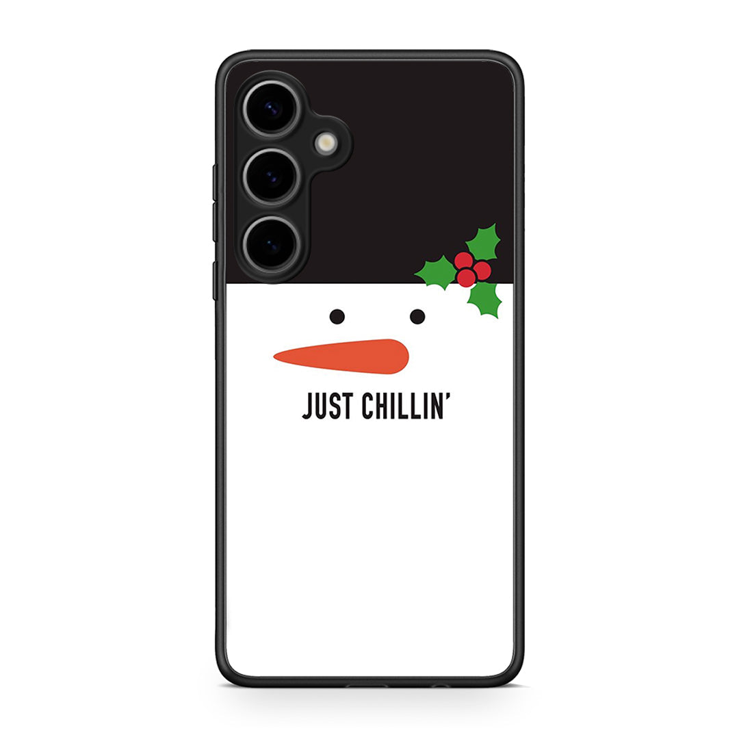 Samsung Galaxy S25 Plus Christmas Chillin θήκη από τη Smartfits με σχέδιο στο πίσω μέρος και μαύρο περίβλημα | Smartphone case with colorful back and black bezels by Smartfits