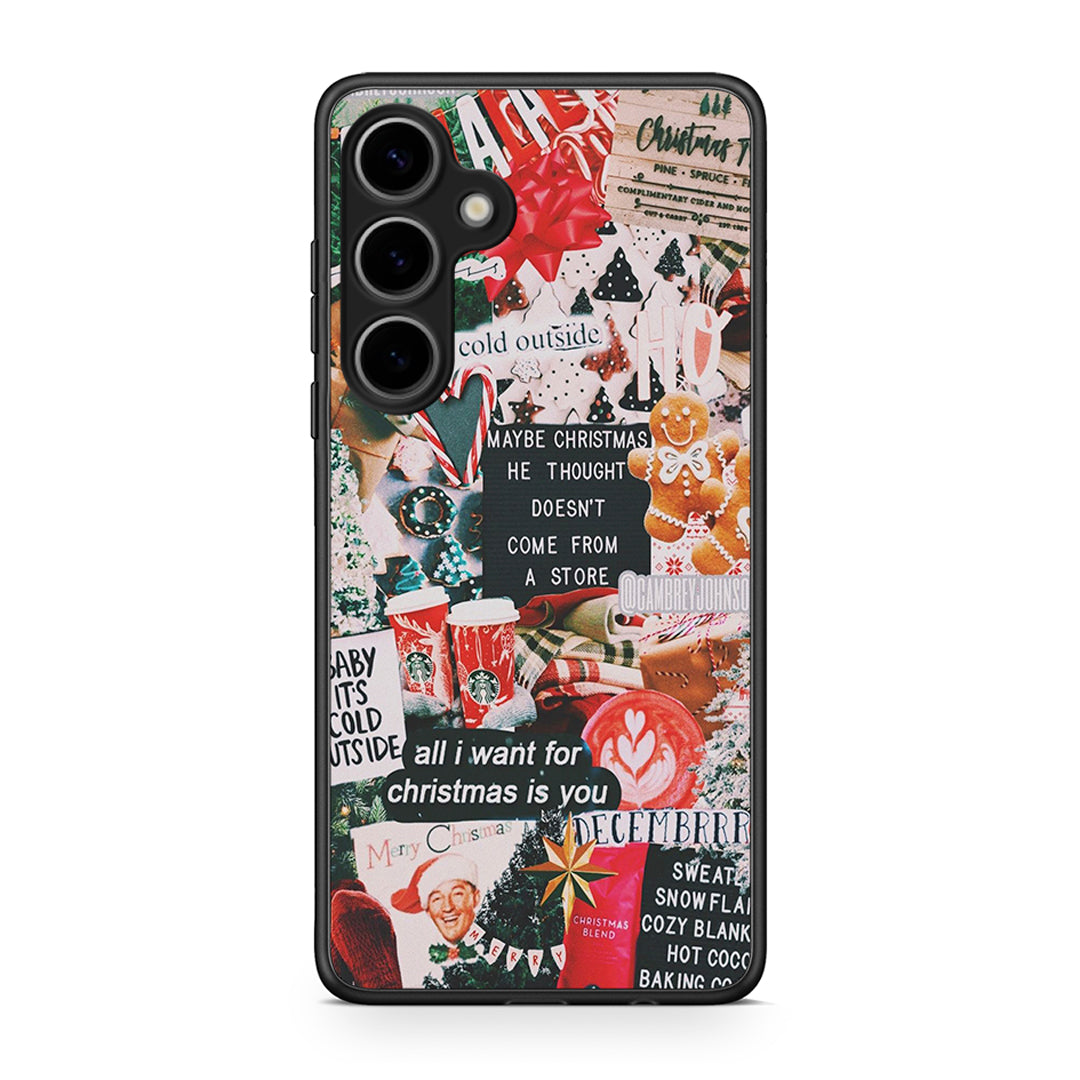 Samsung Galaxy S25 Plus Christmas Happiness θήκη από τη Smartfits με σχέδιο στο πίσω μέρος και μαύρο περίβλημα | Smartphone case with colorful back and black bezels by Smartfits