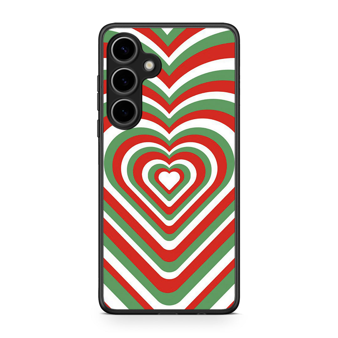 Samsung Galaxy S25 Plus Christmas Hearts θήκη από τη Smartfits με σχέδιο στο πίσω μέρος και μαύρο περίβλημα | Smartphone case with colorful back and black bezels by Smartfits