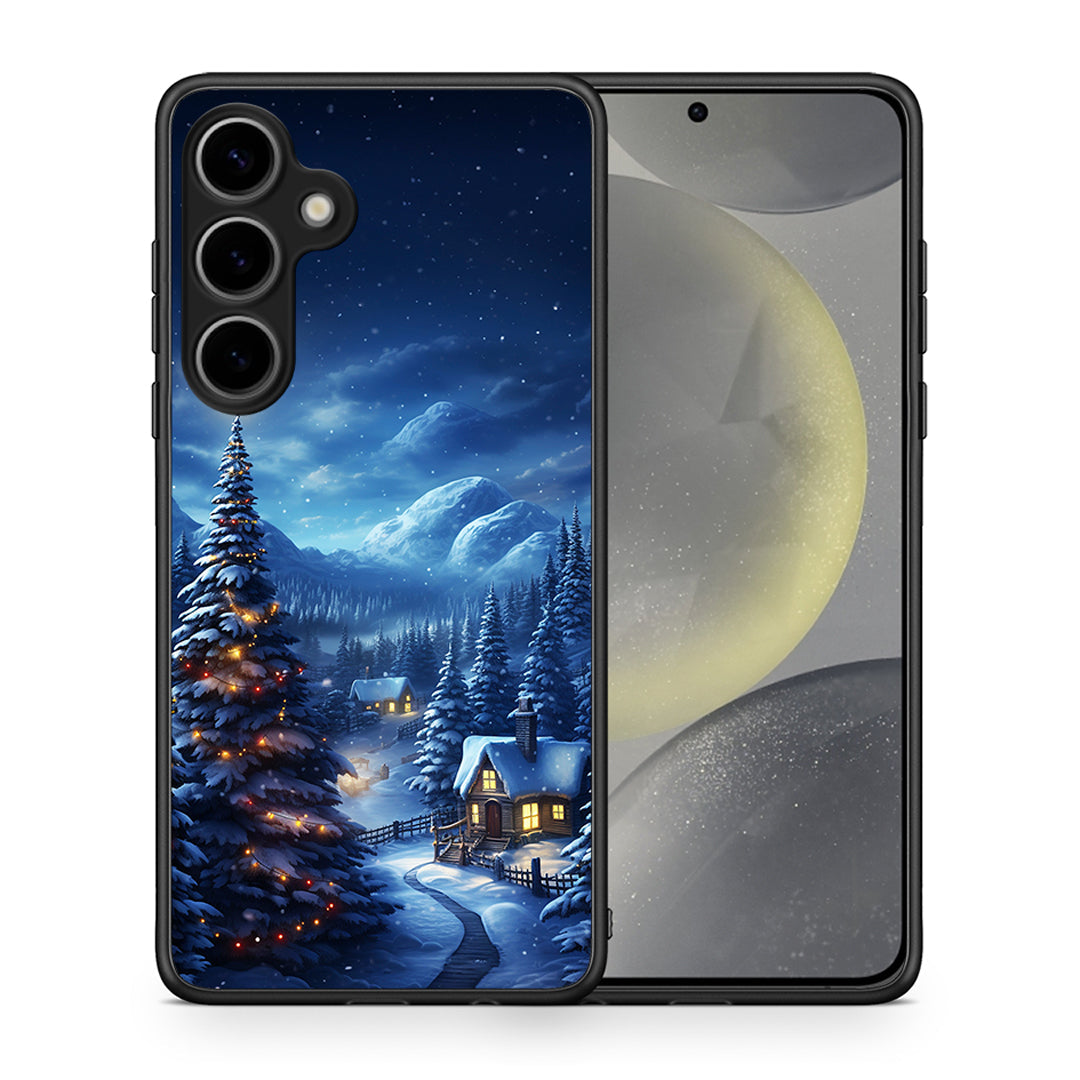 Θήκη Samsung Galaxy S25 Plus Christmas Scenery από τη Smartfits με σχέδιο στο πίσω μέρος και μαύρο περίβλημα | Samsung Galaxy S25 Plus Christmas Scenery case with colorful back and black bezels