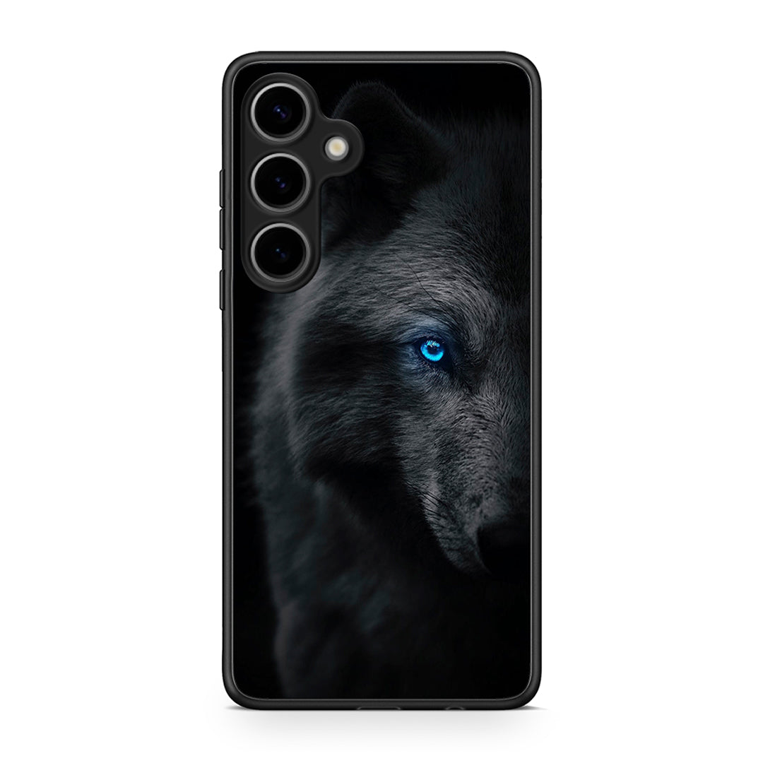 Samsung Galaxy S25 Plus Dark Wolf θήκη από τη Smartfits με σχέδιο στο πίσω μέρος και μαύρο περίβλημα | Smartphone case with colorful back and black bezels by Smartfits