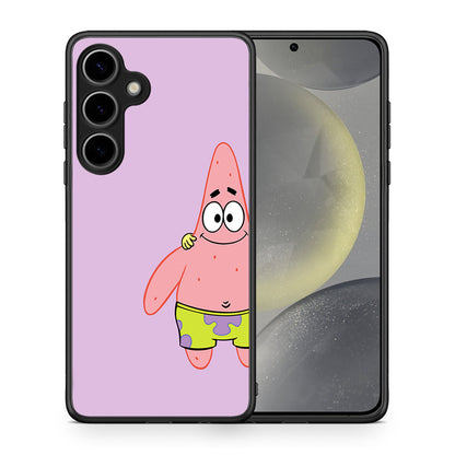 Θήκη Samsung Galaxy S25 Plus Friends Patrick από τη Smartfits με σχέδιο στο πίσω μέρος και μαύρο περίβλημα | Samsung Galaxy S25 Plus Friends Patrick case with colorful back and black bezels