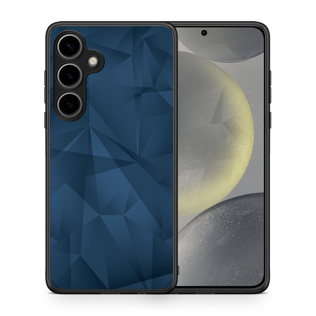 Θήκη Samsung Galaxy S25 Plus Blue Abstract Geometric από τη Smartfits με σχέδιο στο πίσω μέρος και μαύρο περίβλημα | Samsung Galaxy S25 Plus Blue Abstract Geometric case with colorful back and black bezels