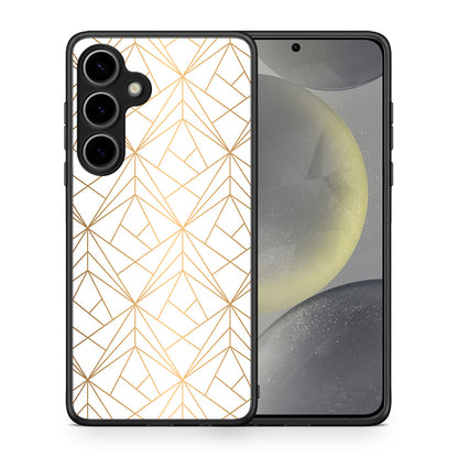 Θήκη Samsung Galaxy S25 Plus Luxury White Geometric από τη Smartfits με σχέδιο στο πίσω μέρος και μαύρο περίβλημα | Samsung Galaxy S25 Plus Luxury White Geometric case with colorful back and black bezels