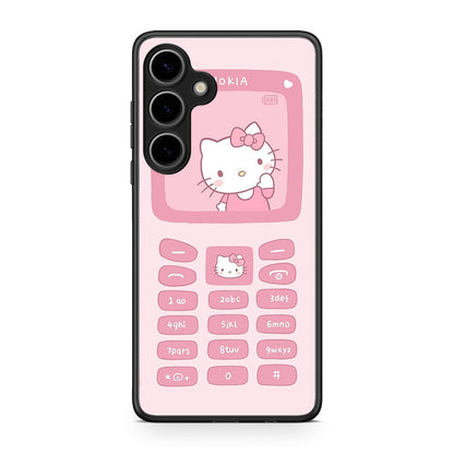 Samsung Galaxy S25 Plus Hello Kitten Θήκη Αγίου Βαλεντίνου από τη Smartfits με σχέδιο στο πίσω μέρος και μαύρο περίβλημα | Smartphone case with colorful back and black bezels by Smartfits