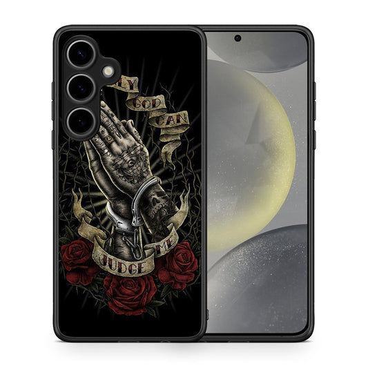 Θήκη Samsung Galaxy S25 Plus Judge By God από τη Smartfits με σχέδιο στο πίσω μέρος και μαύρο περίβλημα | Samsung Galaxy S25 Plus Judge By God case with colorful back and black bezels