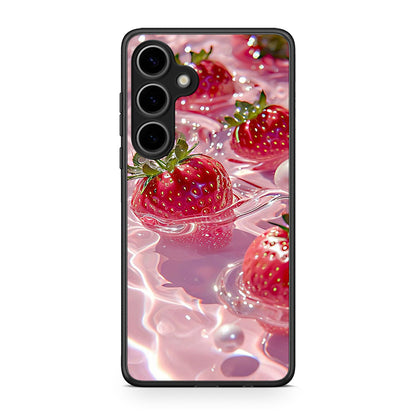 Samsung Galaxy S25 Plus Juicy Strawberries θήκη από τη Smartfits με σχέδιο στο πίσω μέρος και μαύρο περίβλημα | Smartphone case with colorful back and black bezels by Smartfits