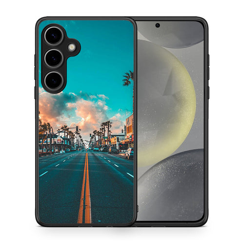 Θήκη Samsung Galaxy S25 Plus City Landscape από τη Smartfits με σχέδιο στο πίσω μέρος και μαύρο περίβλημα | Samsung Galaxy S25 Plus City Landscape case with colorful back and black bezels