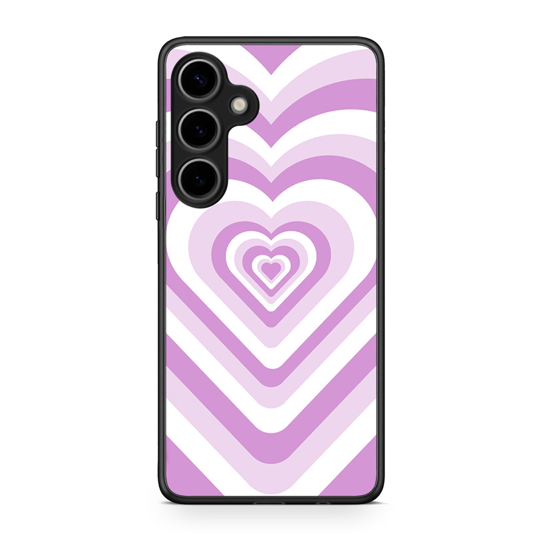 Samsung Galaxy S25 Plus Lilac Hearts θήκη από τη Smartfits με σχέδιο στο πίσω μέρος και μαύρο περίβλημα | Smartphone case with colorful back and black bezels by Smartfits