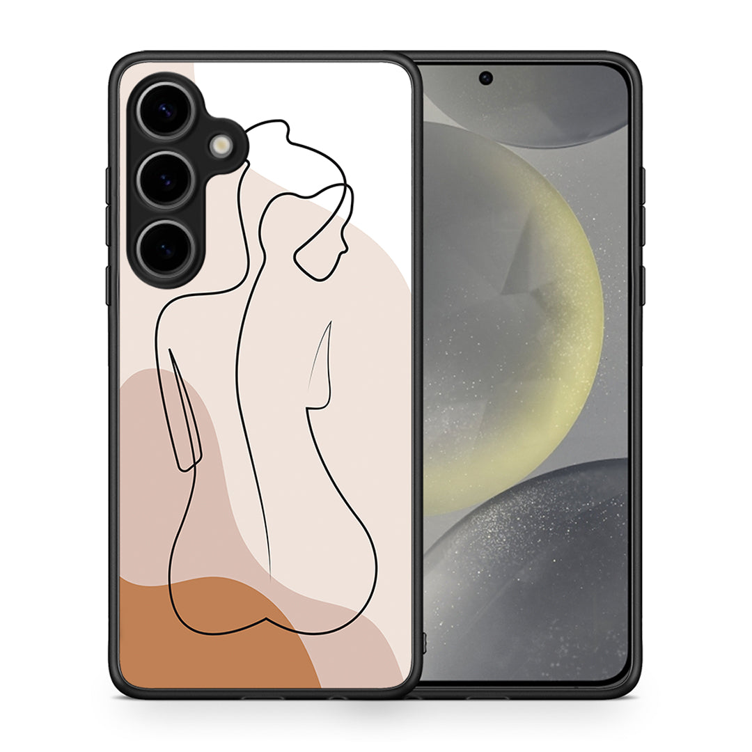 Θήκη Samsung Galaxy S25 Plus LineArt Woman από τη Smartfits με σχέδιο στο πίσω μέρος και μαύρο περίβλημα | Samsung Galaxy S25 Plus LineArt Woman case with colorful back and black bezels