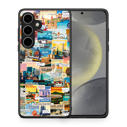 Θήκη Samsung Galaxy S25 Plus Live To Travel από τη Smartfits με σχέδιο στο πίσω μέρος και μαύρο περίβλημα | Samsung Galaxy S25 Plus Live To Travel case with colorful back and black bezels