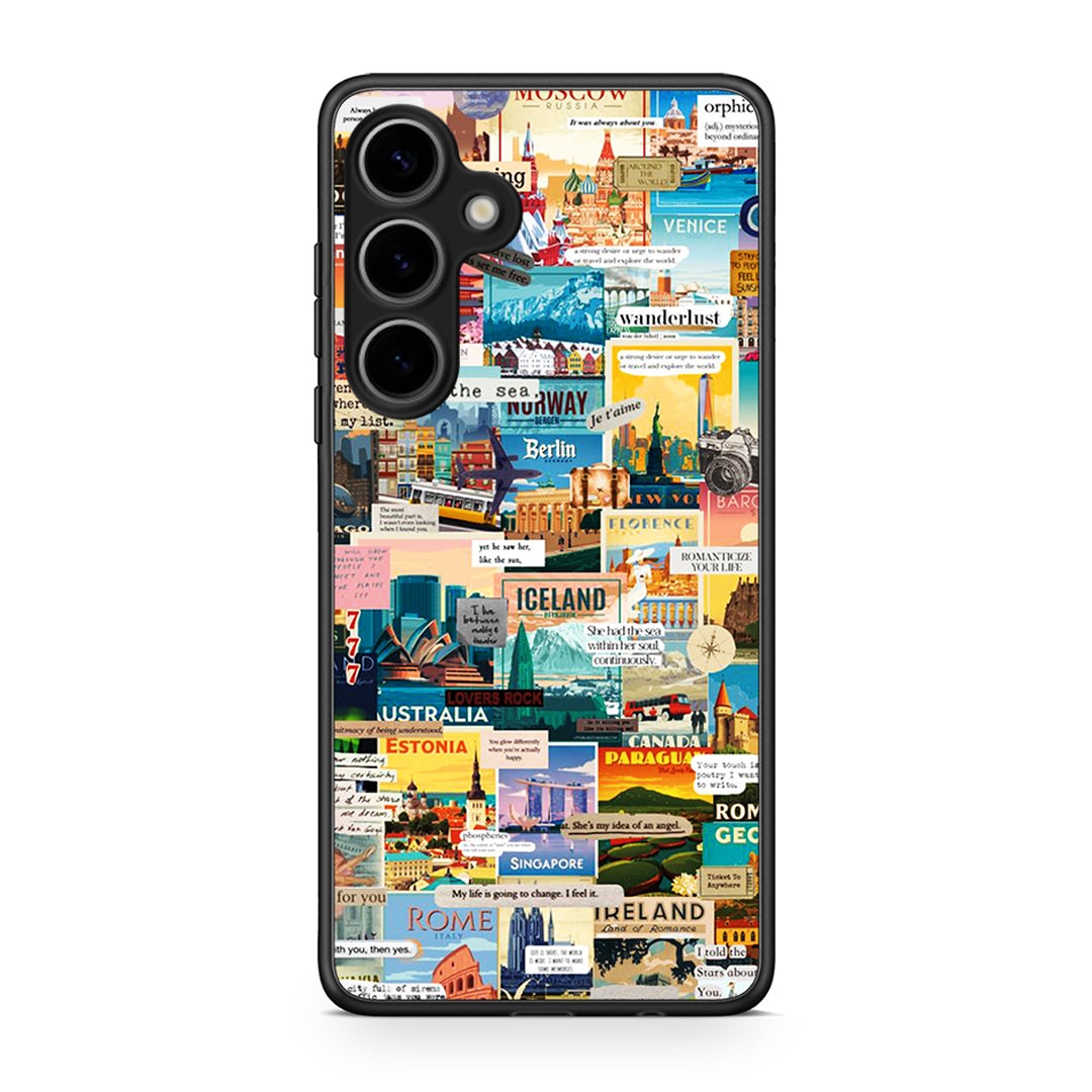 Samsung Galaxy S25 Plus Live To Travel θήκη από τη Smartfits με σχέδιο στο πίσω μέρος και μαύρο περίβλημα | Smartphone case with colorful back and black bezels by Smartfits