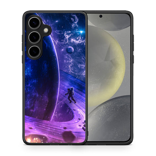 Θήκη Samsung Galaxy S25 Plus Lost Astronaut από τη Smartfits με σχέδιο στο πίσω μέρος και μαύρο περίβλημα | Samsung Galaxy S25 Plus Lost Astronaut case with colorful back and black bezels