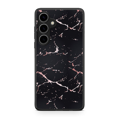 4 - Samsung Galaxy S25 Plus Black Rosegold Marble case, cover, bumper