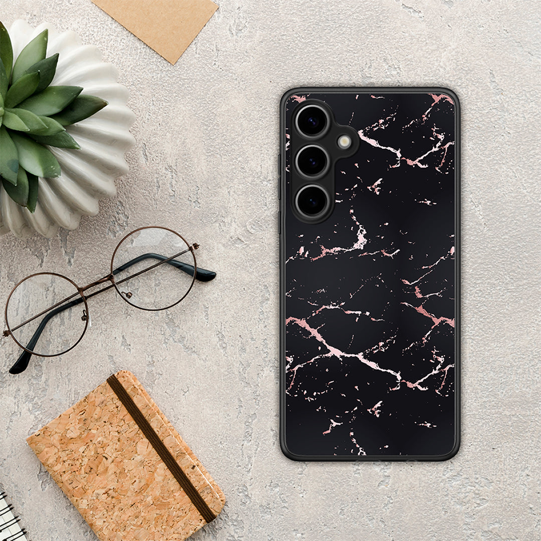 Marble Black Rosegold - Samsung Galaxy S25 Plus θήκη