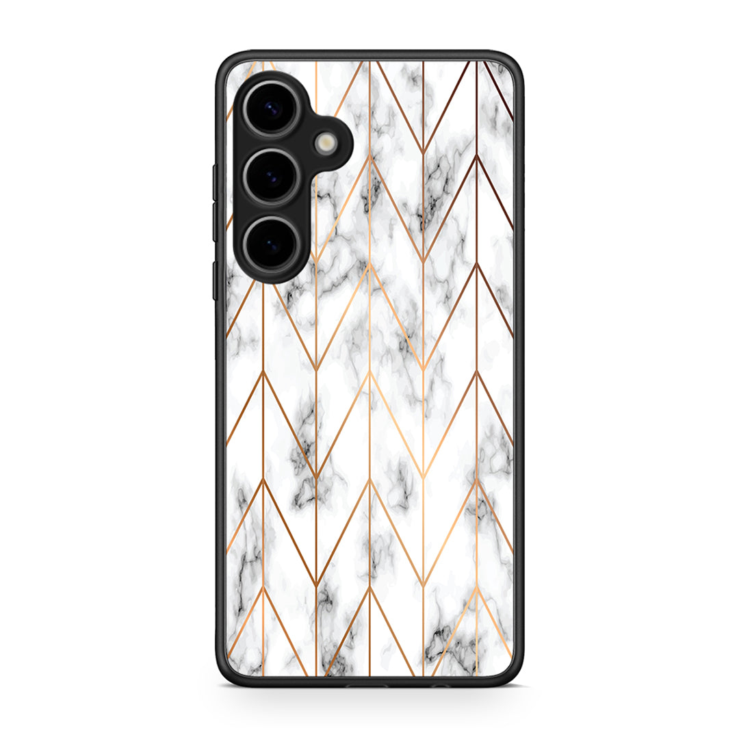 44 - Samsung Galaxy S25 Plus Gold Geometric Marble case, cover, bumper