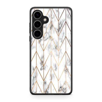 44 - Samsung Galaxy S25 Plus Gold Geometric Marble case, cover, bumper