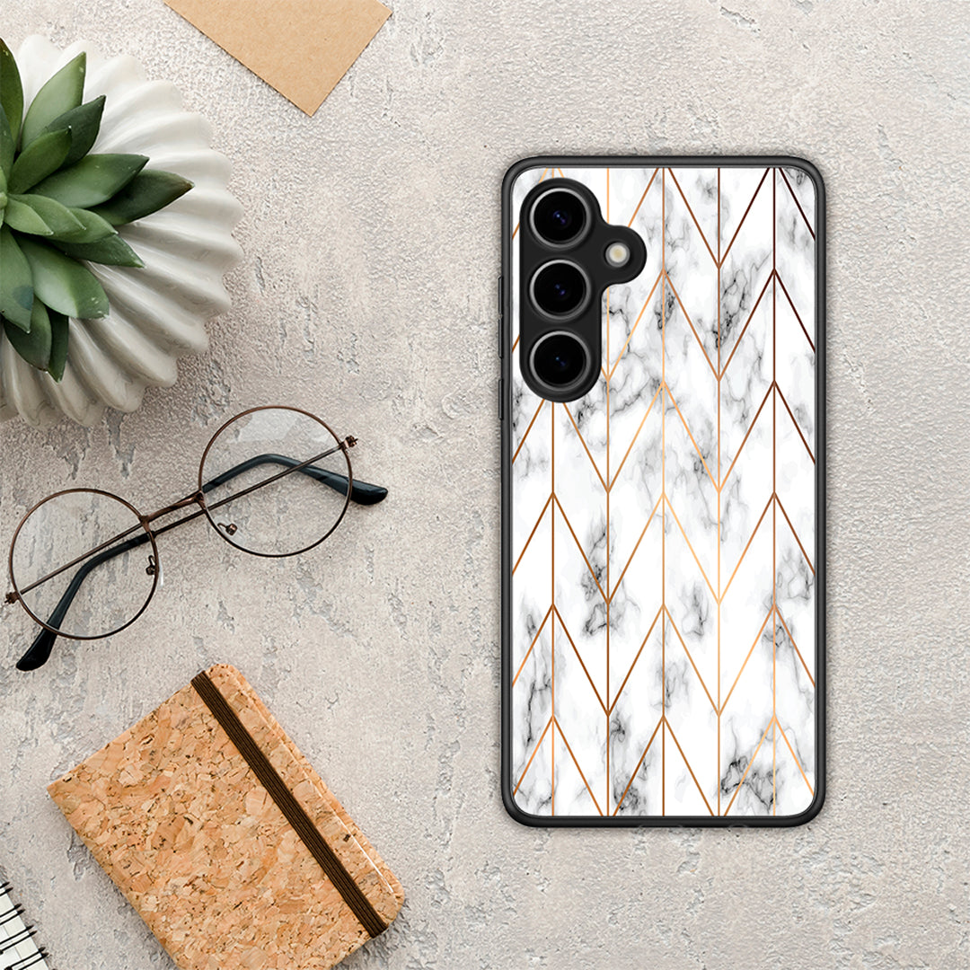 Marble Gold Geometric - Samsung Galaxy S25 Plus θήκη