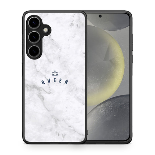 Θήκη Samsung Galaxy S25 Plus Queen Marble από τη Smartfits με σχέδιο στο πίσω μέρος και μαύρο περίβλημα | Samsung Galaxy S25 Plus Queen Marble case with colorful back and black bezels