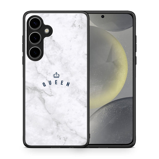Θήκη Samsung Galaxy S25 Plus Queen Marble από τη Smartfits με σχέδιο στο πίσω μέρος και μαύρο περίβλημα | Samsung Galaxy S25 Plus Queen Marble case with colorful back and black bezels