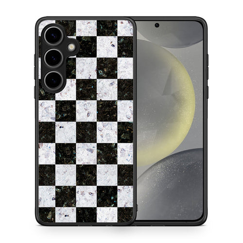 Θήκη Samsung Galaxy S25 Plus Square Geometric Marble από τη Smartfits με σχέδιο στο πίσω μέρος και μαύρο περίβλημα | Samsung Galaxy S25 Plus Square Geometric Marble case with colorful back and black bezels