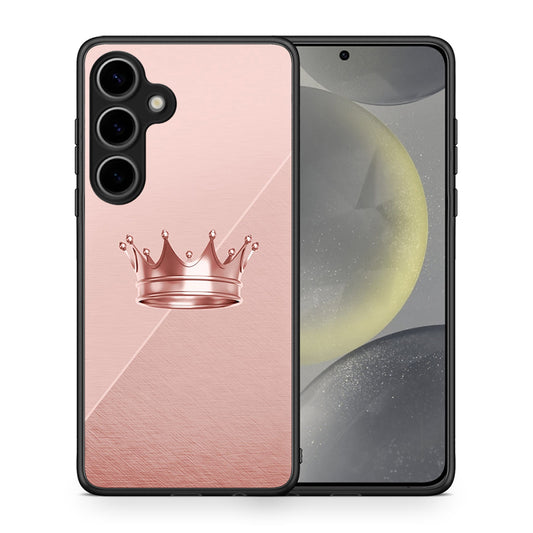 Θήκη Samsung Galaxy S25 Plus Crown Minimal από τη Smartfits με σχέδιο στο πίσω μέρος και μαύρο περίβλημα | Samsung Galaxy S25 Plus Crown Minimal case with colorful back and black bezels